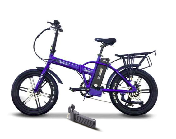 Folding blue ebike